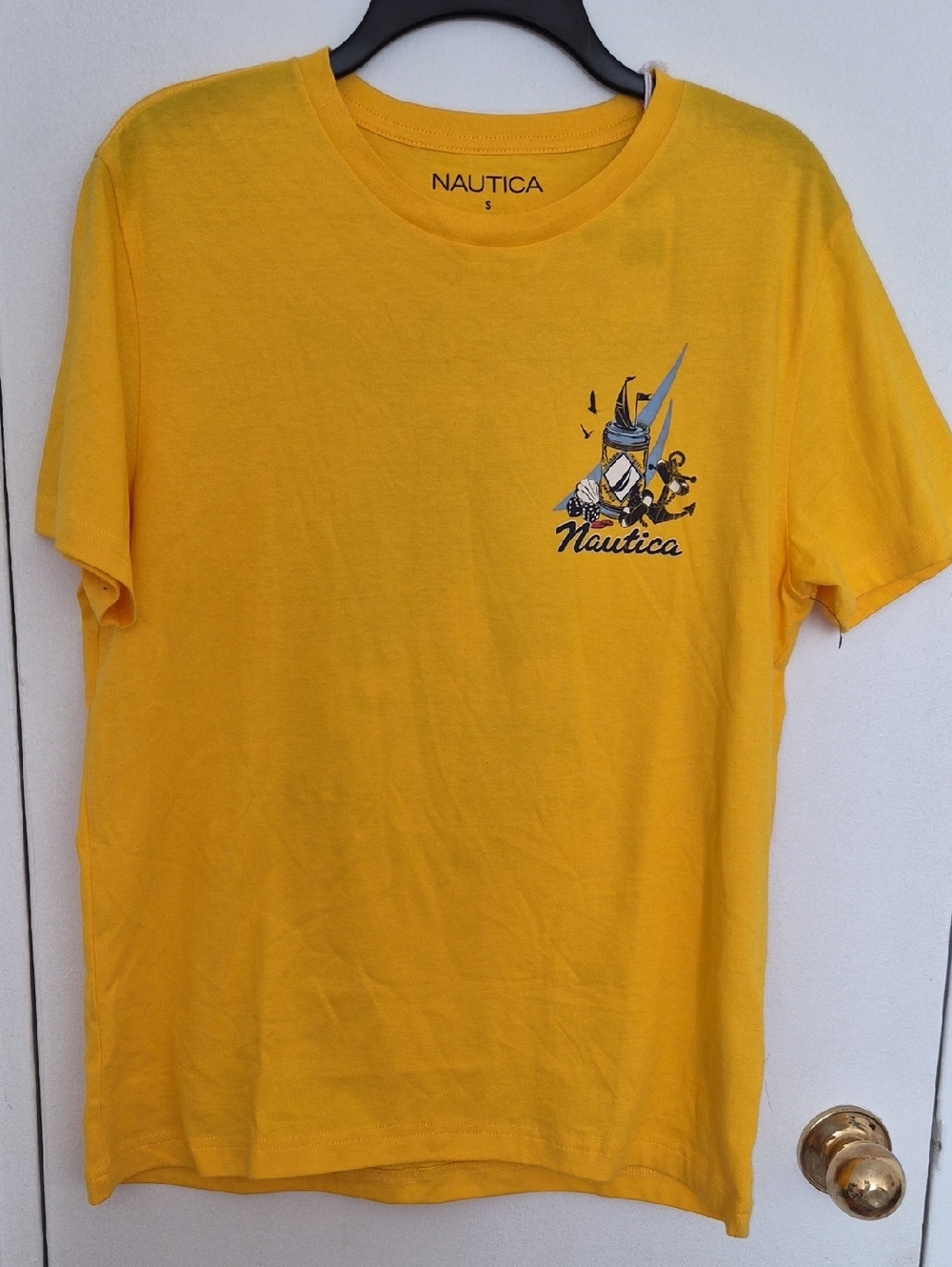 Nautica Men's Yellow T-shirt Size S